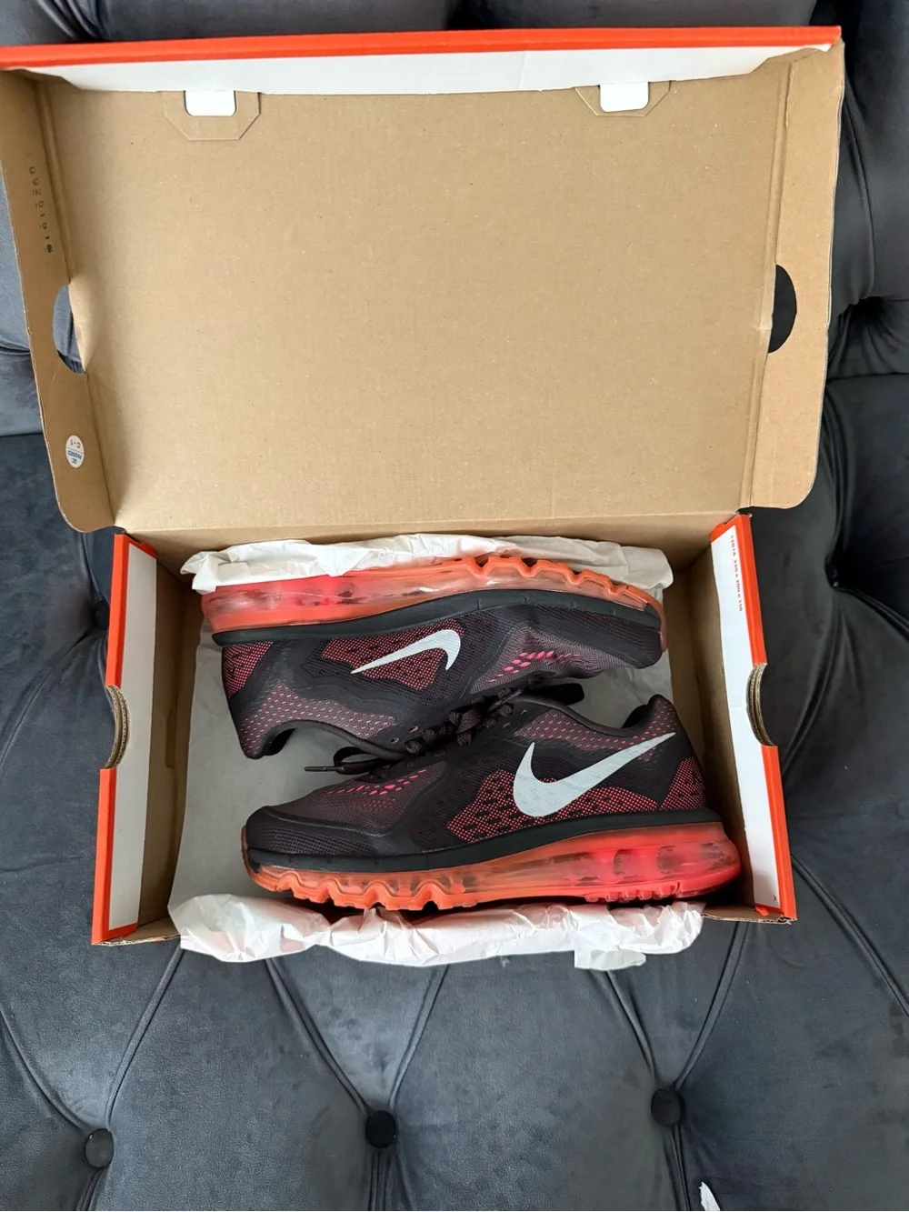 Vintage Y2K Nike Brown and Orange Women's Air Max Sneakers